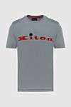 Kiton Gray cotton T-shirt for men - Decor: embroidery logo. Composition: 100% cotton. Country of manufacture: Italy. Care: specialized cleaning - photo 1