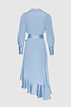 Zimmermann Women's blue silk midi dress with long sleeves and a belt - V-neckline, waist belt, asymmetrical skirt. silk. laces. Country of manufacture: Italy. Care: specialized cleaning - photo 7