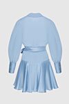 Zimmermann Blue silk dress for women - Decoration: V-neck, waist belt, asymmetrical skirt, short skirt. silk. laces. Country of manufacture: Italy. Care: specialized cleaning - photo 7