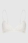 Zimmermann Women's bralette white with lace - lace, adjustable straps, elastic back. linen, silk. Country of manufacture: Italy. Care: specialized cleaning - photo 1