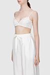 Zimmermann Women's bralette white with lace - lace, adjustable straps, elastic back. linen, silk. Country of manufacture: Italy. Care: specialized cleaning - photo 3