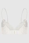 Women's bralette white with lace Zimmermann - lace, adjustable straps, elastic back. linen, silk. Country of manufacture: Italy. Care: specialized cleaning - photo 6