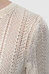 Zimmermann Women's beige jumper in textured knit - Decoration: textured knit. 85% viscose, 15% cotton. Country of manufacture: Italy. Care: specialized cleaning - photo 5