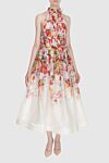 Women's dress white with red floral pattern Zimmermann - Decoration: floral pattern, sleeveless, halter collar, elastic waistband. linen, silk. Country of manufacture: Italy. Care: specialized cleaning - photo 2