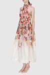 Zimmermann Women's dress white with red floral pattern - Decoration: floral pattern, sleeveless, halter collar, elastic waistband. linen, silk. Country of manufacture: Italy. Care: specialized cleaning - photo 3