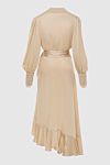 Zimmermann Women's long beige silk dress with long sleeves and a belt - long sleeves, asymmetric skirt with ruffles, belt at the waist. silk. Country of manufacture: Italy. Care: specialized cleaning - photo 7