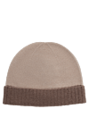 Kiton Men's beige cashmere hat - Decor: logo. Composition: 100% cashmere. Country of manufacture: Italy. Care: specialized cleaning - photo 3