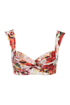 Zimmermann Women's red bralette top in floral print - floral print. silk, linen. Fastener: hooks. Country of manufacture: Italy. Care: specialized cleaning - photo 1