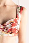 Zimmermann Women's red bralette top in floral print - floral print. silk, linen. Fastener: hooks. Country of manufacture: Italy. Care: specialized cleaning - photo 5