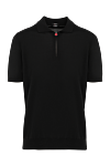 Kiton Men's black cotton polo - Decor: brand logo. Composition: 100% cotton. Closure: zipper. Country of manufacture: Italy. Care: specialized cleaning - photo 1