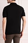 Men's black cotton polo Kiton - Decor: brand logo. Composition: 100% cotton. Closure: zipper. Country of manufacture: Italy. Care: specialized cleaning - photo 4