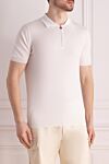 Kiton Men's white cotton polo - Decor: brand logo. Composition: 100% cotton. Closure: zipper. Country of manufacture: Italy. Care: specialized cleaning - photo 3