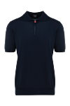 Kiton Men's blue cotton polo - Decor: brand logo. Composition: 100% cotton. Closure: zipper. Country of manufacture: Italy. Care: specialized cleaning - photo 1