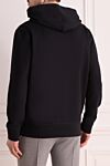 Men's black cotton and elastane hoodie Kiton - Decor: brand logo. Additionally: hood. Composition: 89% cotton, 11% elastane. Country of manufacture: Italy. Care: specialized cleaning - photo 4