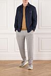 Premium cashmere and cotton joggers with elastic waistband Brunello Cucinelli - Decoration: melange. 57% cashmere, 40% cotton, 3% polyamide. drawstring waistband, zippers. two side pockets, two back pockets. Country of manufacture: Italy. Care: specialized cleaning - photo 2
