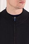 Svevo Чорний бавовняний кардиган-бомбер на блискавці - 100% бавовна. блискавка. Країна виробник: Італія. Догляд: спеціалізоване чищення - фото 5