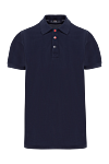 Kiton Men's blue polo with cotton buttons - red buttons with brand logo. 100% cotton. Country of manufacture: Italy. Care: specialized cleaning - photo 1