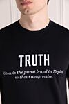 Kiton Men's black cotton T-shirt - Decor: brand slogan. Composition: 100% cotton. Country of manufacture: Italy. Care: specialized cleaning - photo 5