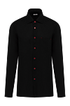 Kiton Men's black linen shirt - Composition: 100% linen. Clasp: buttons. Country of manufacture: Italy. Care: specialized cleaning - photo 1