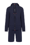 Kiton Men's blue walking suit made of cotton and elastane - Decor: brand logo. Additionally: hood. Composition: 89% cotton, 11% elastane. Fastening: zipper, drawstring. Pockets: two side pockets. Country of manufacture: Italy. Care: specialized cleaning - photo 1