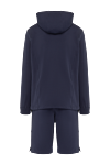 Men's blue walking suit made of cotton and elastane Kiton - Decor: brand logo. Additionally: hood. Composition: 89% cotton, 11% elastane. Fastening: zipper, drawstring. Pockets: two side pockets. Country of manufacture: Italy. Care: specialized cleaning - photo 6