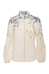 Zimmermann Blouse for women beige - flowers pattern. Closure: buttons. Country of manufacture: Italy. Care: specialized cleaning - photo 1