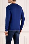 Blue cotton fine knit crew neck jumper (markdown) Svevo - 100% cotton. Country of manufacture: Italy. Care: specialized cleaning - photo 4