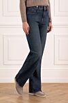 Jacob Cohen Women's blue jeans made of cotton - 100% cotton. two front pockets, two back pockets. Closure: button, zipper. Country of manufacture: Italy. Care: specialized cleaning - photo 3