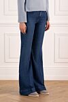 Jacob Cohen Women's blue bell-bottom jeans - 100% cotton. two front pockets, two back pockets. Closure: button, zipper. Country of manufacture: Italy. Care: specialized cleaning - photo 3