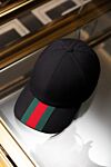 Gucci Чоловіча кепка чорна з бавовни з логотипом - фірмова смуга Web на козирку. 100% бавовна. Країна виробник: Італія. Догляд: спеціалізоване чищення - фото 7