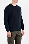 Stone Island Blue cotton sweatshirt for men with logo on the sleeve - brand logo. 100% cotton. Country of manufacture: Italy. Care: specialized cleaning - photo 3