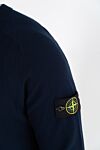 Stone Island Blue cotton sweatshirt for men with logo on the sleeve - brand logo. 100% cotton. Country of manufacture: Italy. Care: specialized cleaning - photo 5