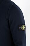 Stone Island Knitted troyer with zipper, blue, soft cotton - brand logo. 100% cotton. Closure: zipper. Country of manufacture: Italy. Care: specialized cleaning - photo 5