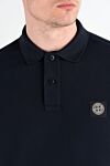 Stone Island Navy Blue Slim Fit Polo Shirt with Compass Patch - brand logo. 95% cotton. 5% elastane. Closure: buttons. Country of manufacture: Italy. Care: specialized cleaning - photo 5