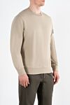 Stone Island Men's brand beige cotton sweatshirt with logo - brand logo. 100% cotton. Country of manufacture: Italy. Care: specialized cleaning - photo 3