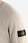 Stone Island Men's brand beige cotton sweatshirt with logo - brand logo. 100% cotton. Country of manufacture: Italy. Care: specialized cleaning - photo 5