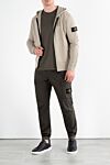 Sports jacket made of cotton fleece with a hood, beige Stone Island - brand logo. hood. 100% cotton. Closure: zipper. two side pockets. Country of manufacture: Italy. Care: specialized cleaning - photo 2