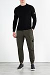 Men's black wool jumper with logo Stone Island - brand logo. 100% wool. Country of manufacture: Italy. Care: specialized cleaning - photo 2
