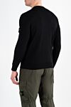 Men's black wool jumper with logo Stone Island - brand logo. 100% wool. Country of manufacture: Italy. Care: specialized cleaning - photo 4