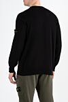 Black cotton jumper for men Stone Island - brand logo. 100% cotton. Country of manufacture: Italy. Care: specialized cleaning - photo 4
