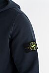 Stone Island Men's blue sports jacket with logo - Brand logo decor on the sleeve. hood. 100% cotton. Zipper closure. Camans: two side pockets. Country of manufacture: Italy. Care: specialized cleaning - photo 5