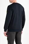 Men's branded blue cotton sweatshirt with logo Stone Island - brand logo. 100% cotton. Country of manufacture: Italy. Care: specialized cleaning - photo 4