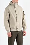 Stone Island Бежевая куртка с капюшоном и логотипом мужская - логотип бренда . капюшон. 92% полиэстер, 8% эластан. кнопки, молния. два боковых кармана. Страна производитель: Италия. Уход: специализированная чистка - фото 3