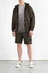 Зелена спортивна чоловіча кофта з логотипом Stone Island - Декор логотип бренду на рукаві. капюшон. 100% бавовна. Застібка блискавка. Камани: дві бічні кишені. Країна виробник: Італія. Догляд: спеціалізоване чищення - фото 2
