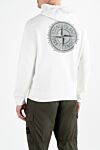 Men's white sports jacket with logo and hood Stone Island - Brand logo decor on the sleeve. hood. 100% cotton. Zipper closure. Camans: two side pockets. Country of manufacture: Italy. Care: specialized cleaning - photo 4