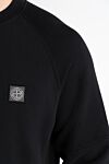 Stone Island Men's black cotton sweatshirt with logo - brand logo. 100% cotton. Country of manufacture: Italy. Care: specialized cleaning - photo 5