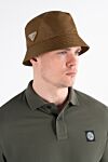 Brown men's Panama hat with logo Prada - brand logo. 100% polyamide. Country of manufacture: Italy. Care: specialized cleaning - photo 2