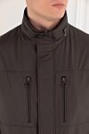 Seraphin Brown men's nylon jacket with hidden hood - hood. 100% nylon. Closure: zipper. two side pockets, two chest pockets. Country of manufacture: Italy. Care: specialized cleaning - photo 5