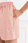 Brunello Cucinelli Striped cotton and silk shorts red women - striped pattern. 81% cotton, 19% silk. Pocket: two side pockets. Fastener: drawstring. Country of manufacture: Italy. Care: specialized cleaning - photo 5