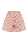 Striped cotton and silk shorts red women Brunello Cucinelli - striped pattern. 81% cotton, 19% silk. Pocket: two side pockets. Fastener: drawstring. Country of manufacture: Italy. Care: specialized cleaning - photo 6